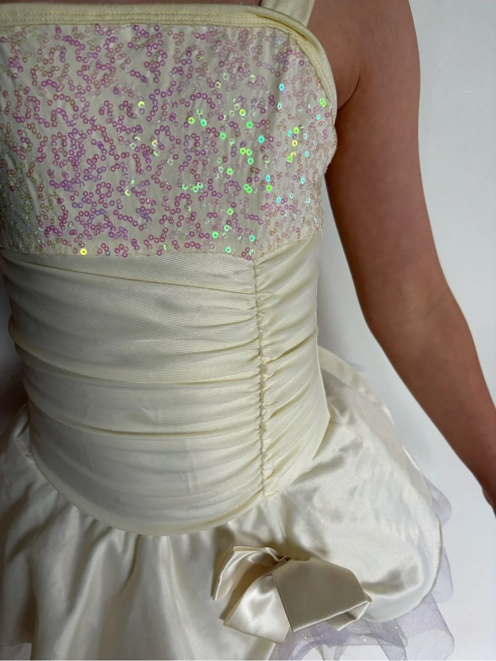 Girls Cream Sequin Ballet Tutu Costume Dress